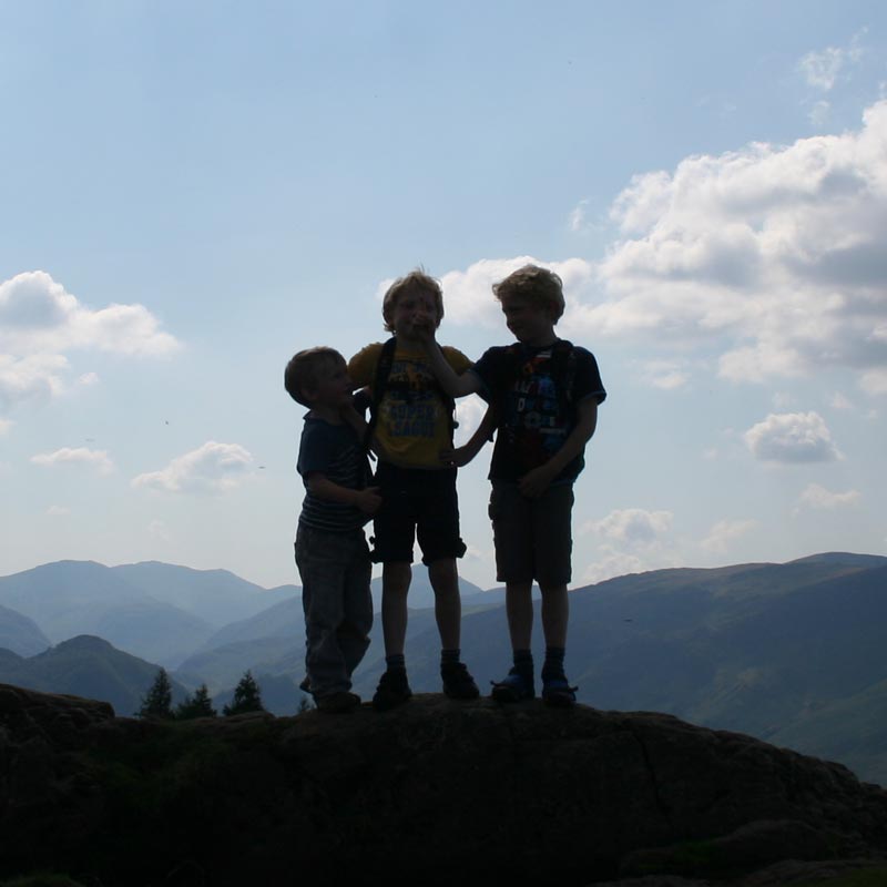 Children on the summit of Walla Crag